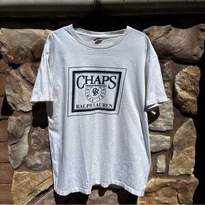 Vintage Chaps Ralph Lauren T-shirt Men’s Large Oversized White USA Made